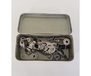 Vintage GREIST/1 Singer Sewing Machine Attachments Tools Atlas Metal Box